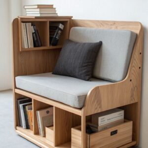 Reading Bench with Bookshelf Storage