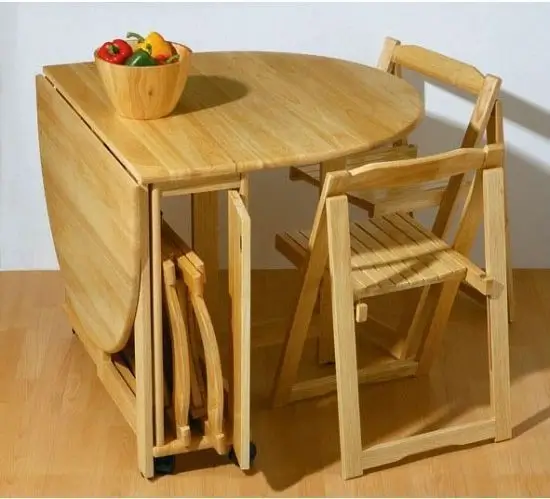 Fold-Out Dining Set with Chairs